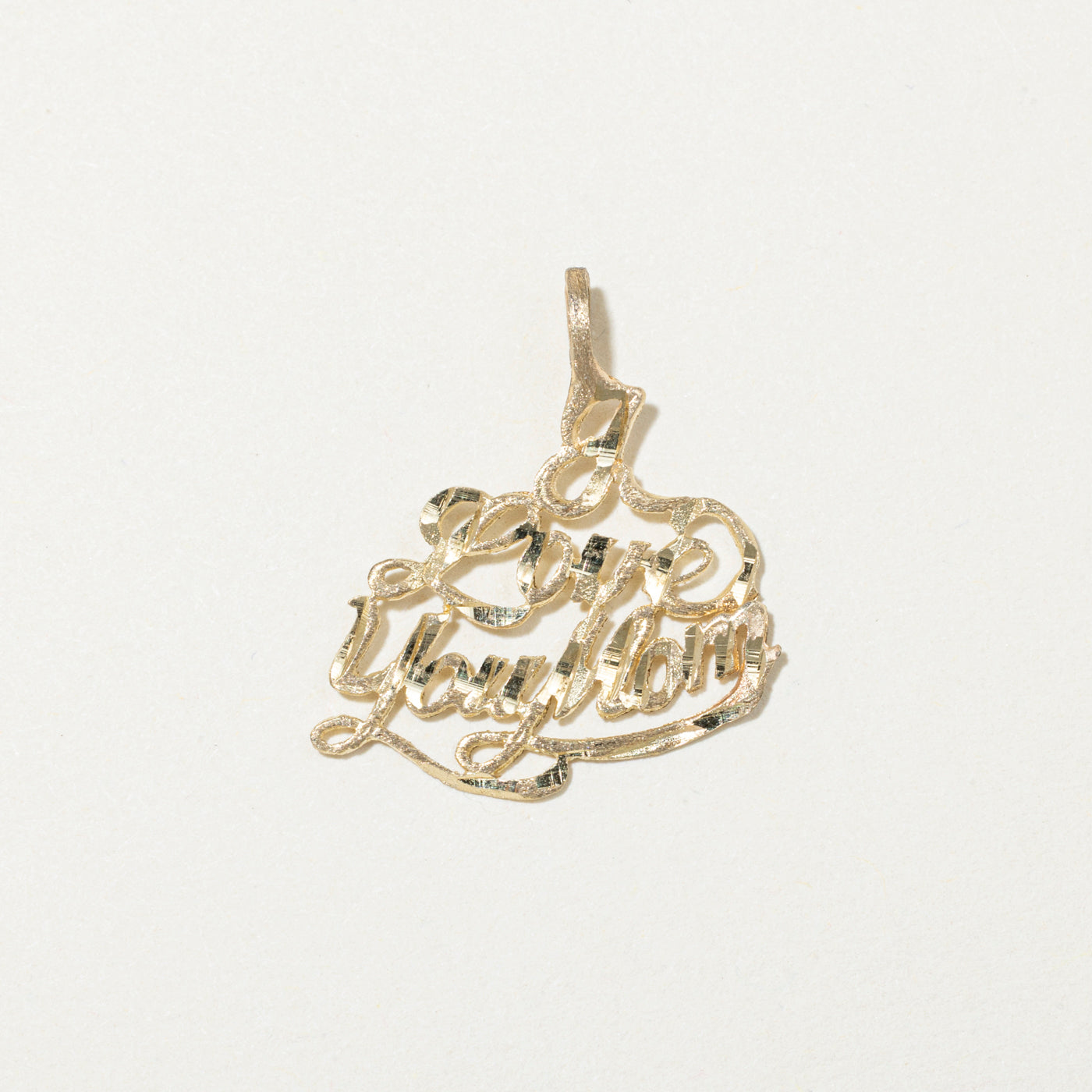 10k Yellow Gold "Love You Mom" Pendant
