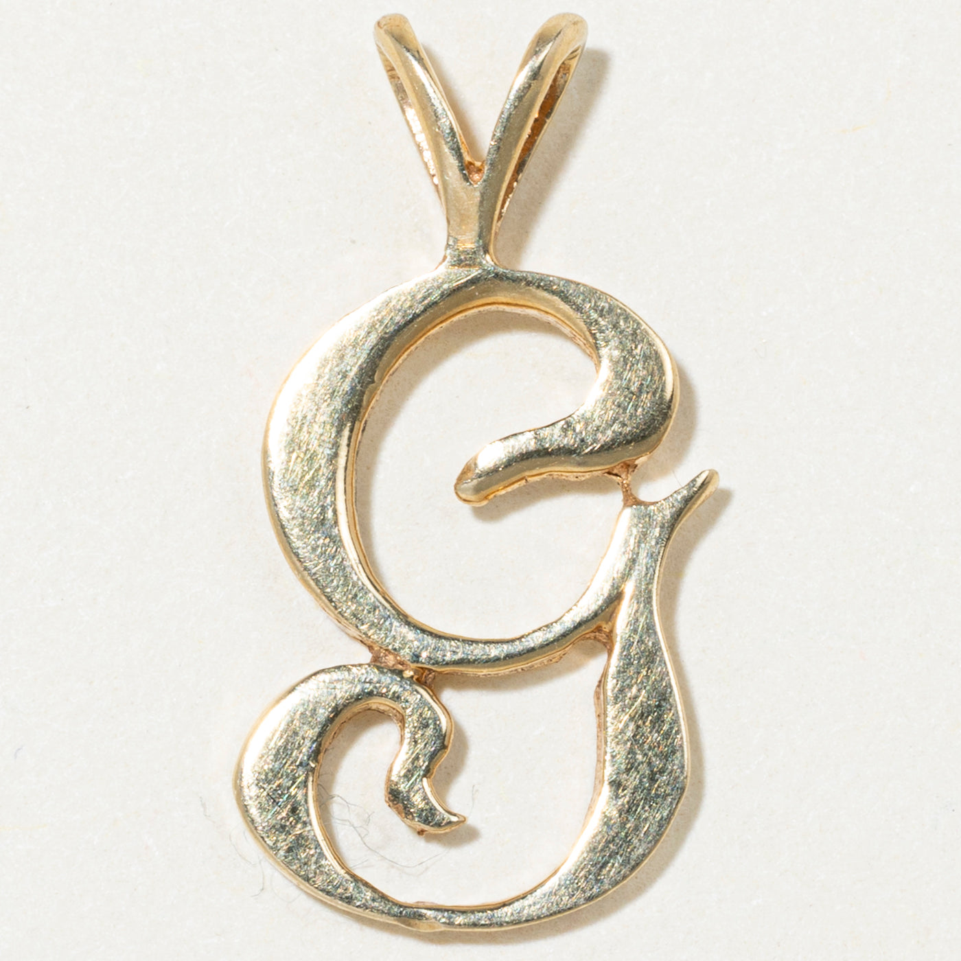 14k Yellow Gold "G" Initial Pendant