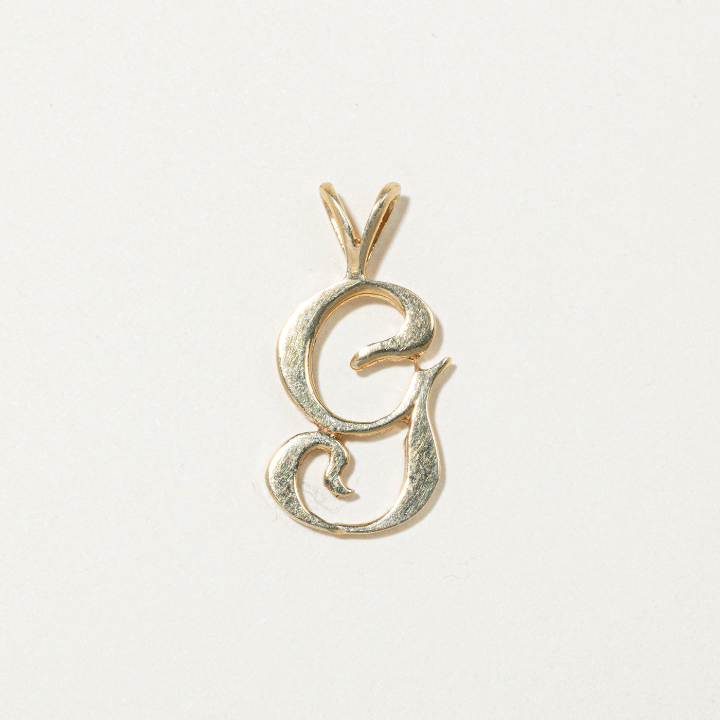 14k Yellow Gold "G" Initial Pendant