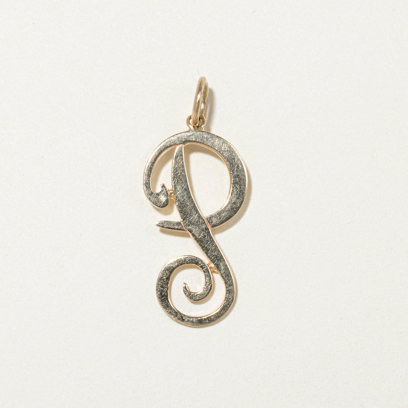 10k Yellow Gold "P" Initial Charm