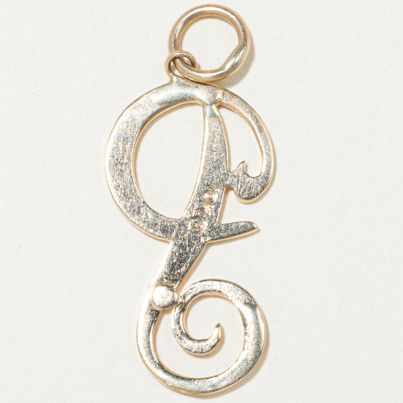 10k Yellow Gold "P" Initial Charm