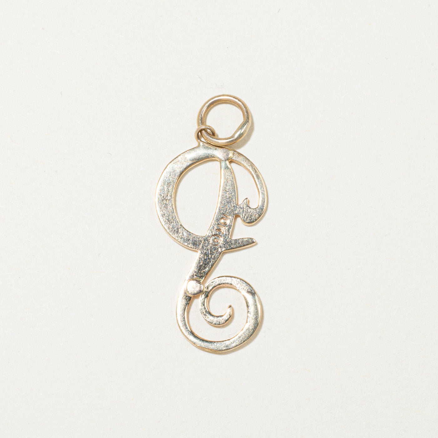 10k Yellow Gold "P" Initial Charm