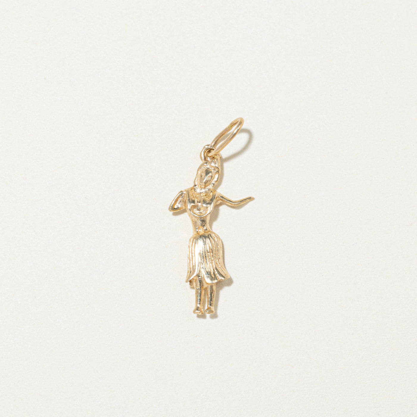 14k Yellow Gold Hula Dancer Charm