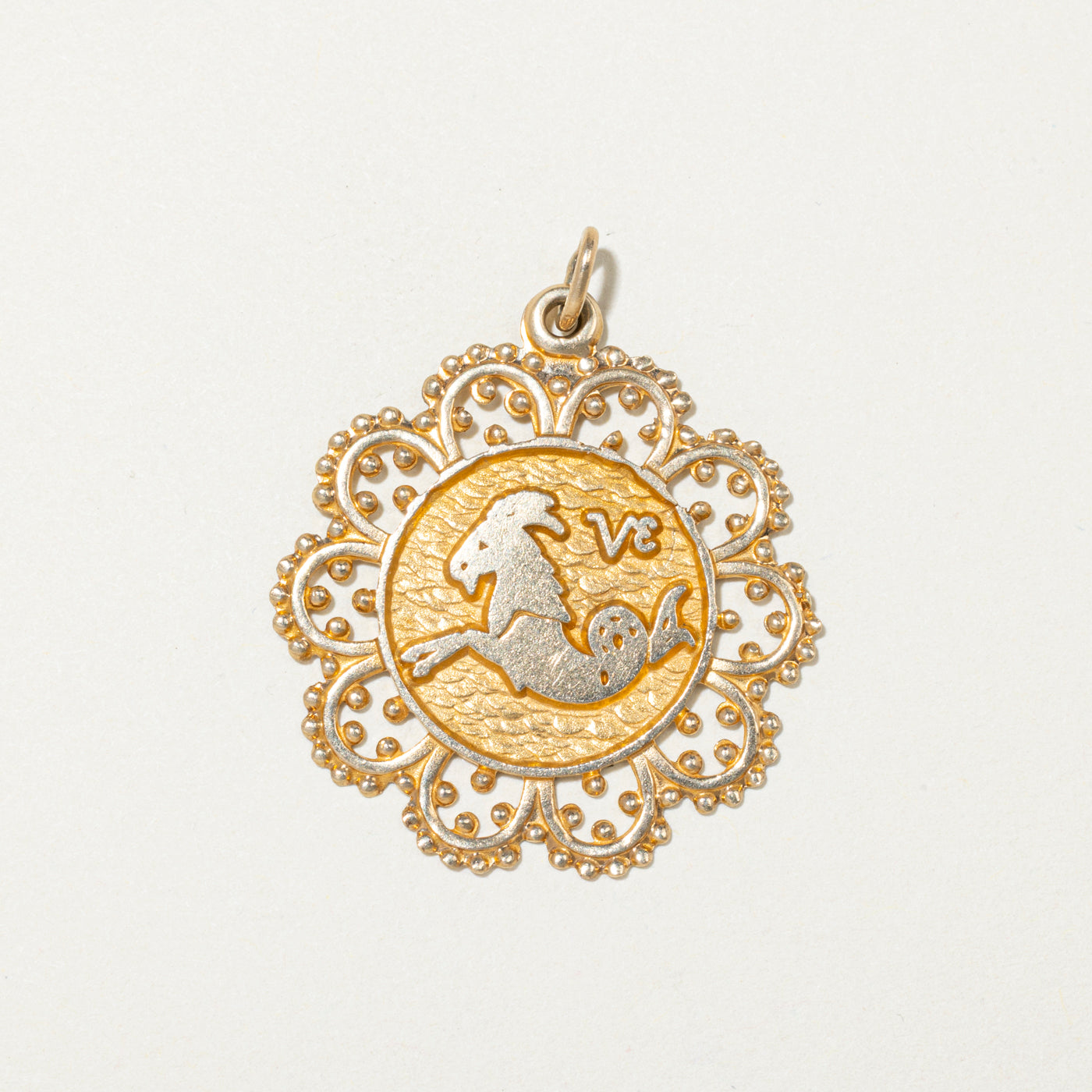 14k Yellow Gold Capricorn Zodiac Charm