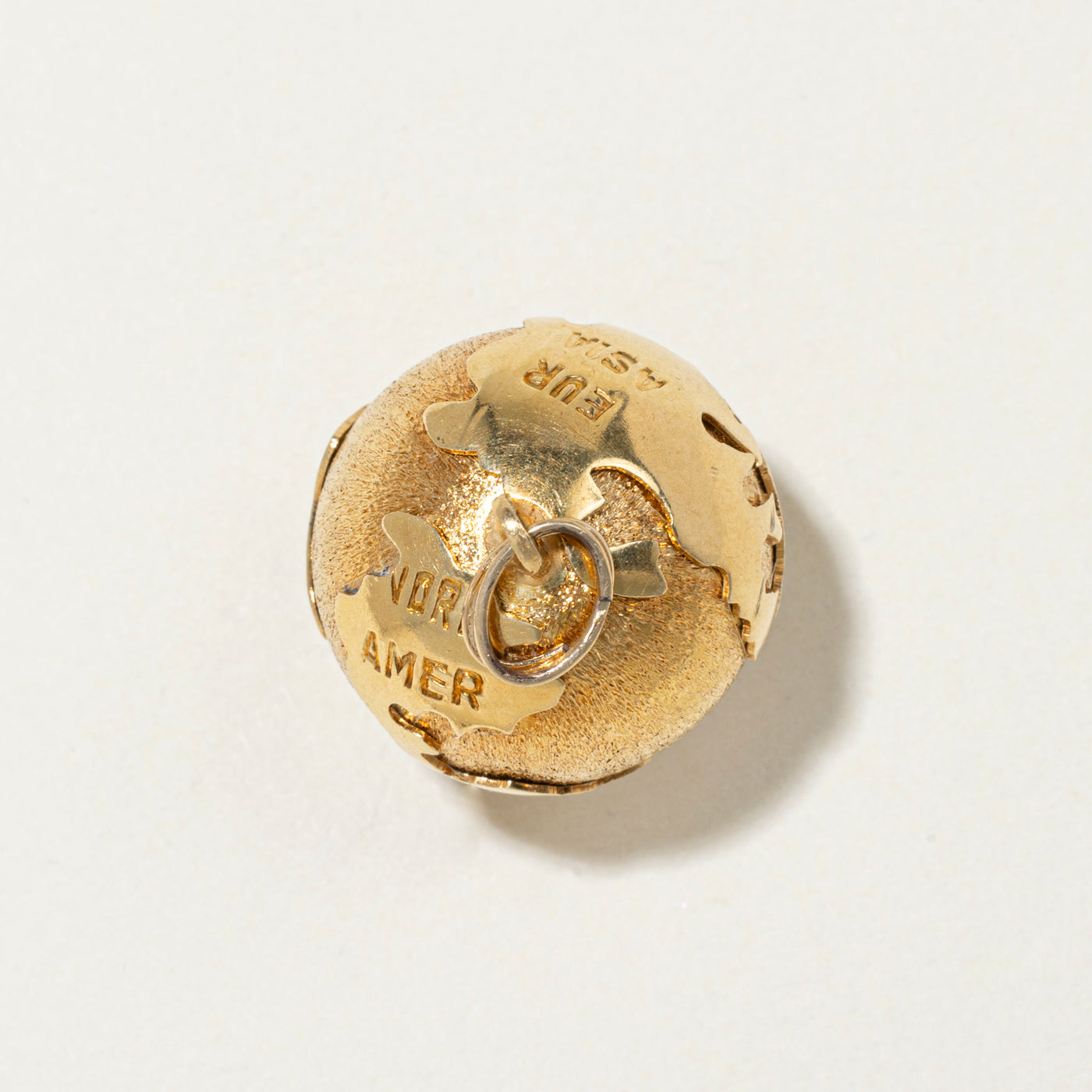 18k Yellow Gold Globe Charm