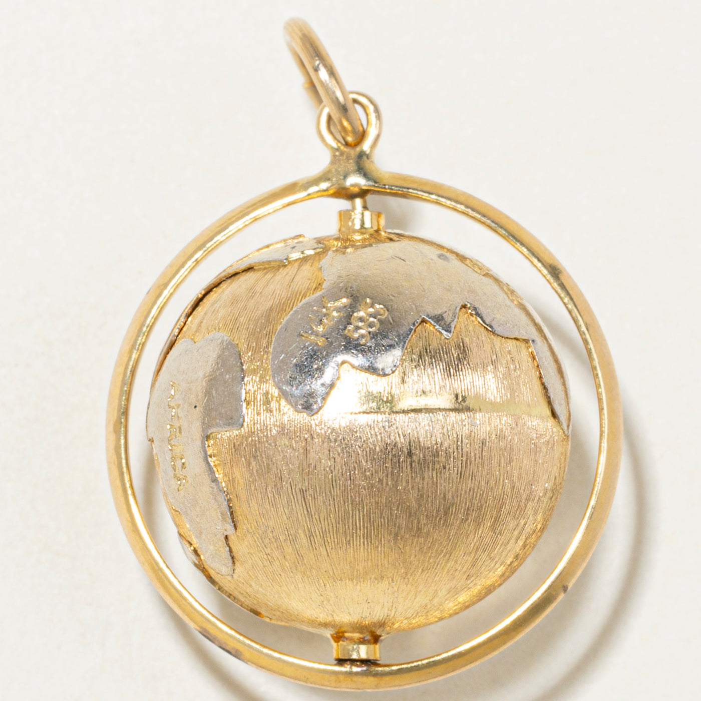 14k Yellow Gold Globe Charm