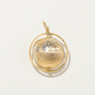 14k Yellow Gold Globe Charm