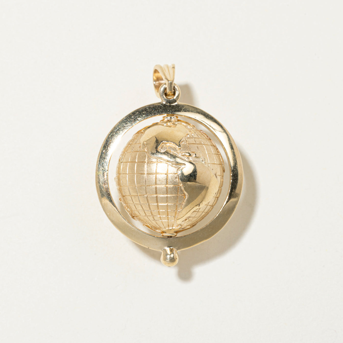 14k Yellow Gold Kinetic Globe Pendant