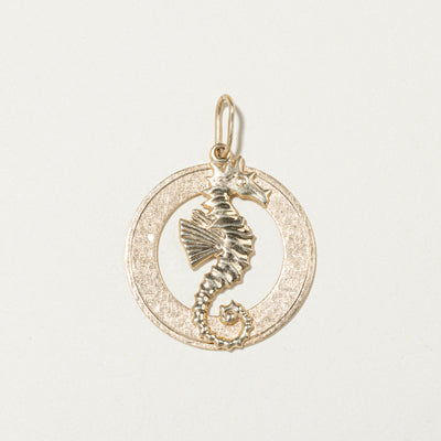 14k Yellow Gold Sea Horse Charm
