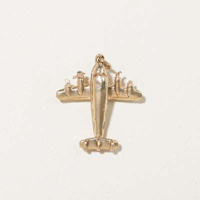 10k Yellow Gold Airplane Charm