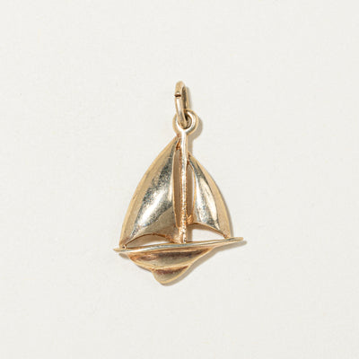 10k Yellow Gold Sailboat Charm