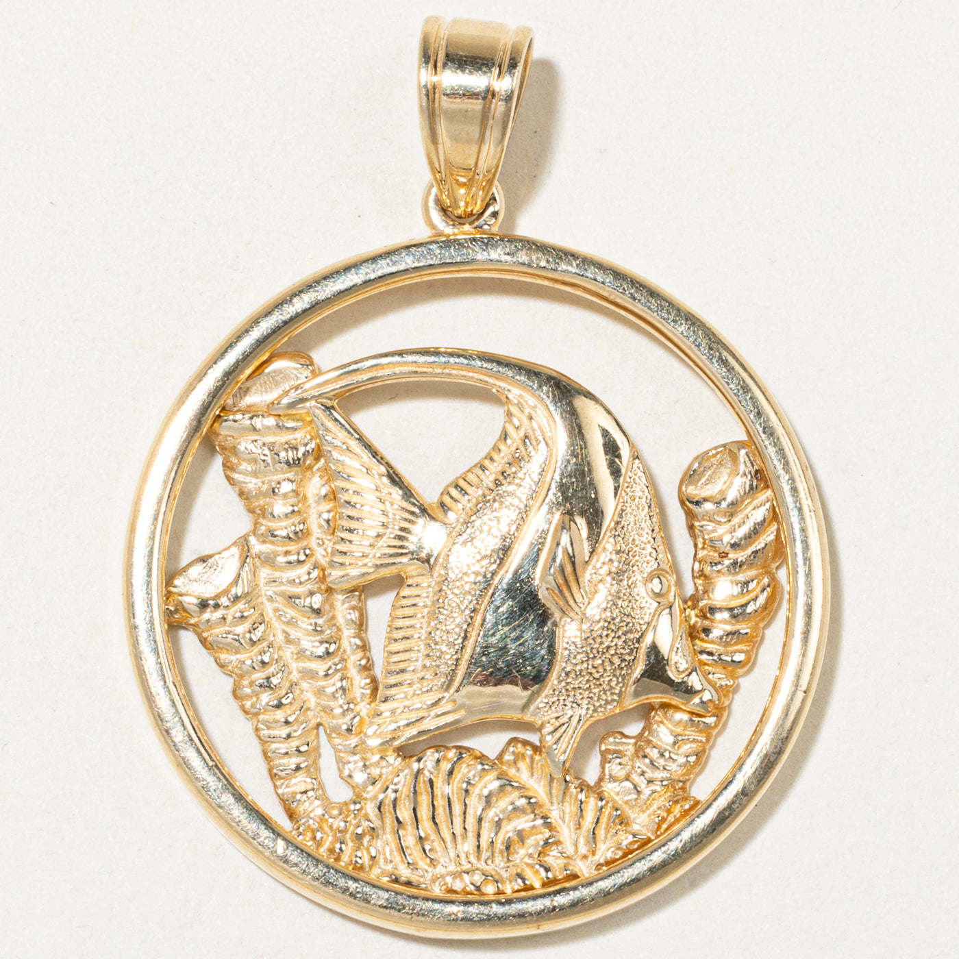14k Yellow Gold Angel Fish Pendant