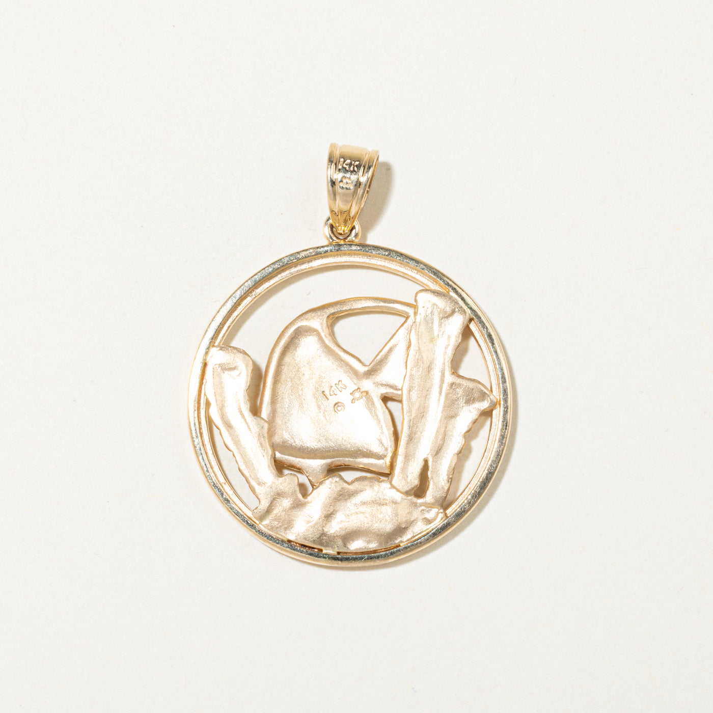 14k Yellow Gold Angel Fish Pendant