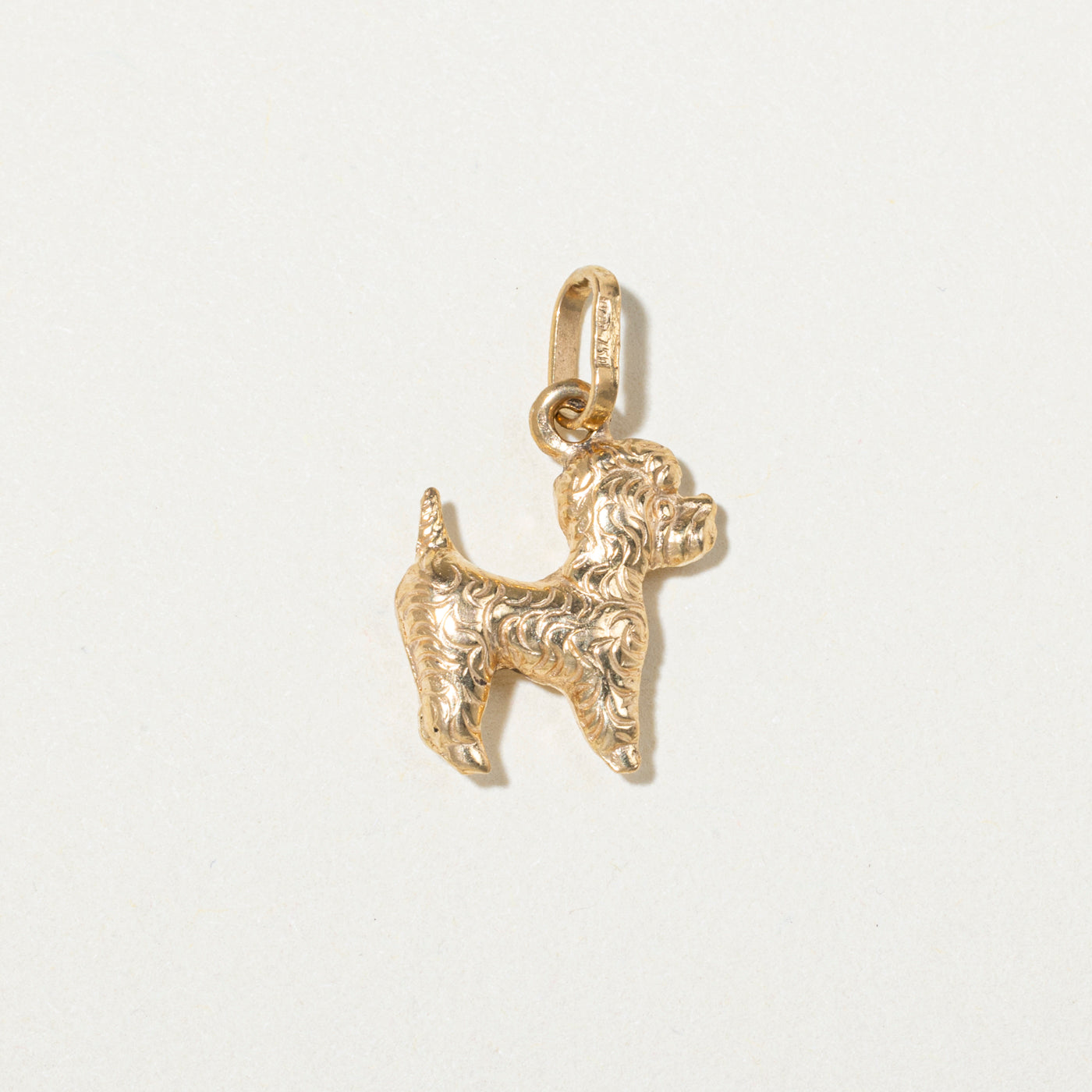 18k Yellow Gold Poodle Charm