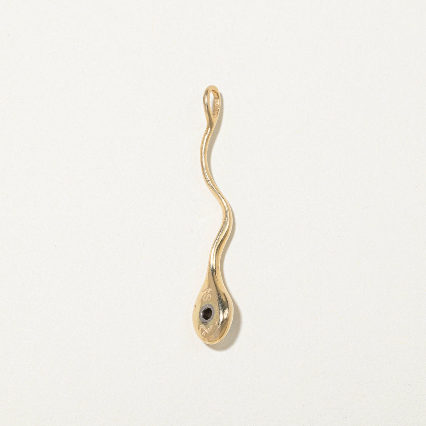 18k Yellow Gold Diamond Tadpole Pendant | 0.03ct