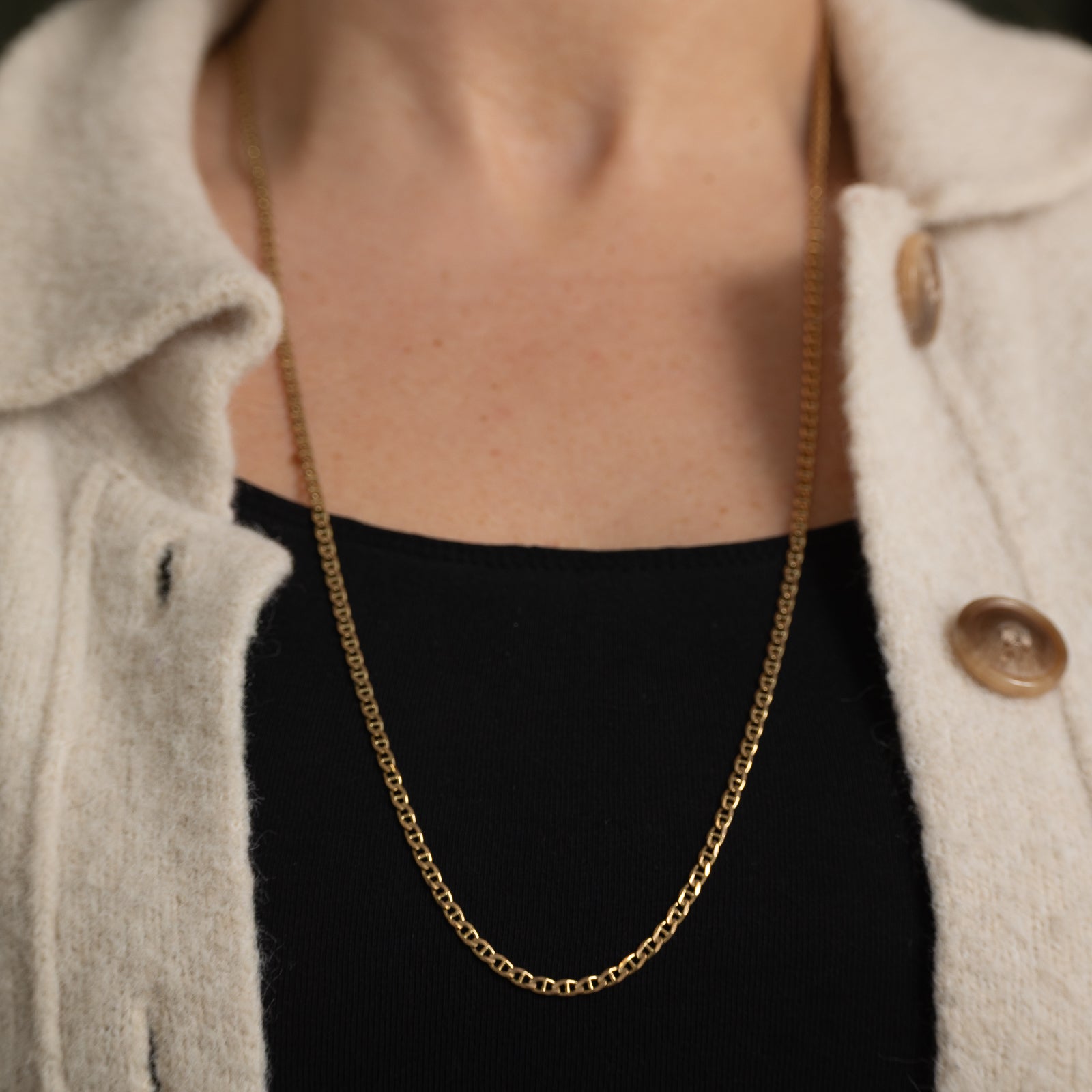 10k Yellow Gold Anchor Chain | 30"