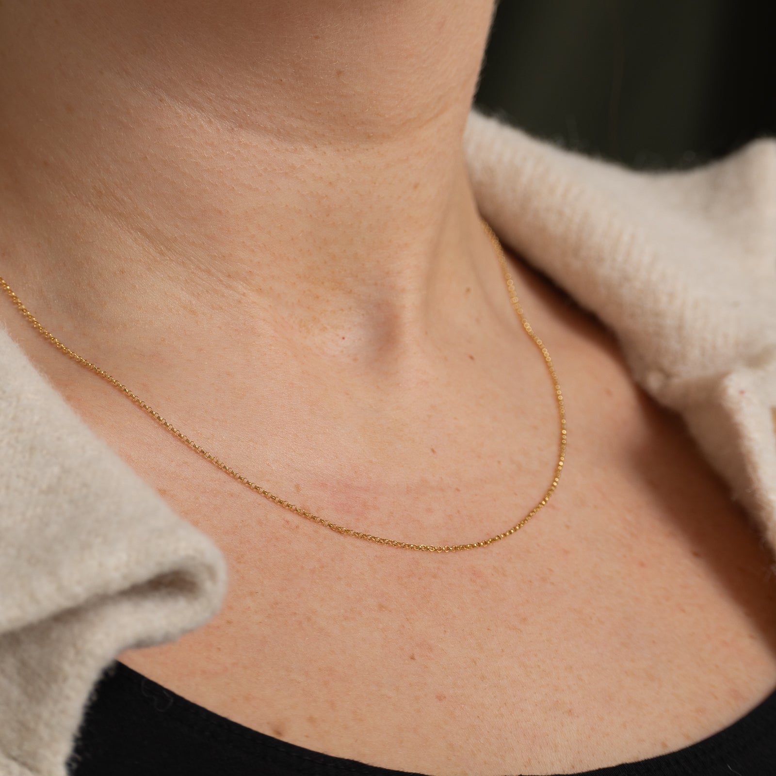 14k Yellow Gold Cable Link Chain | 18"