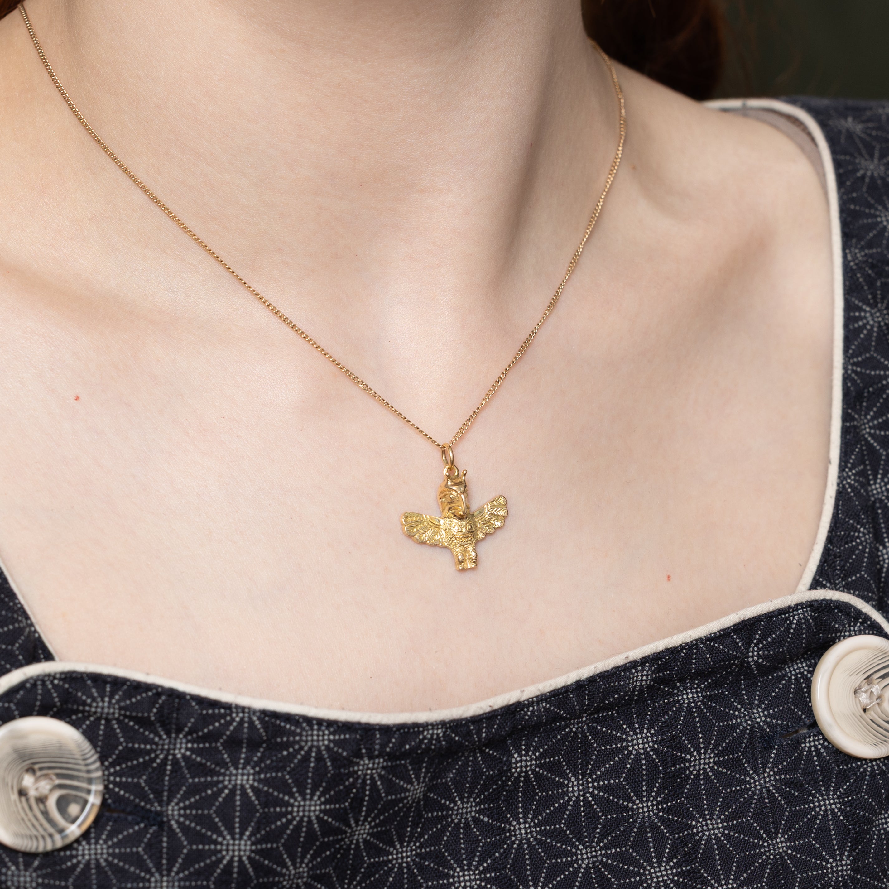 14k Yellow Gold Indigenous Eagle Charm