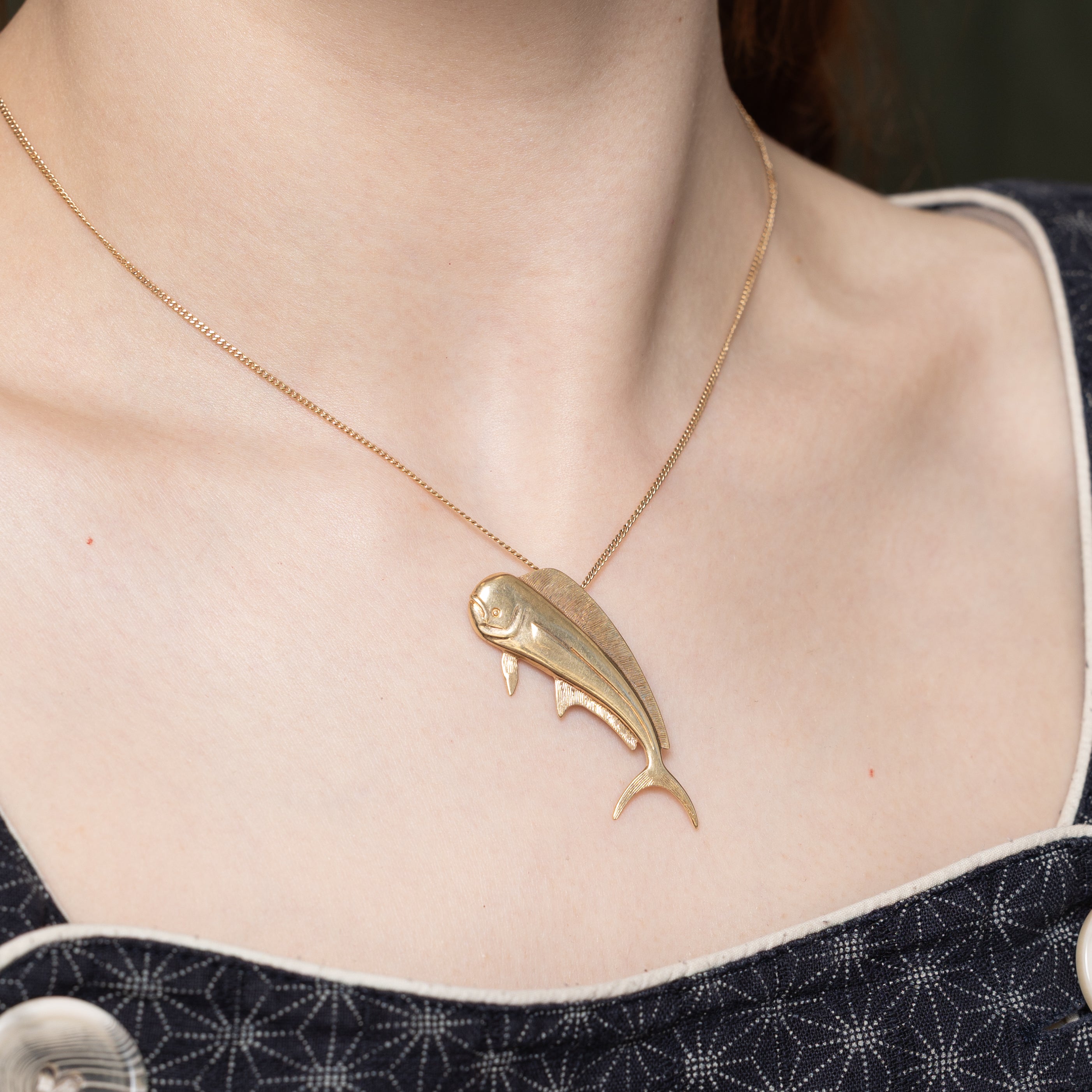 14k Yellow Gold Fish Pendant