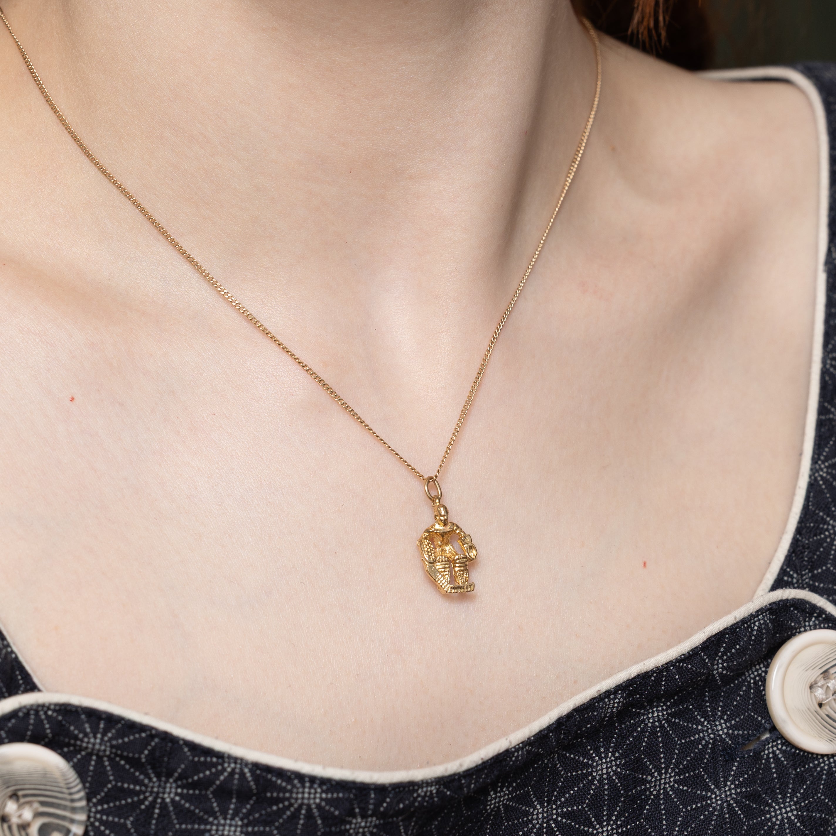 10k Yellow Gold Hockey Goalie Charm
