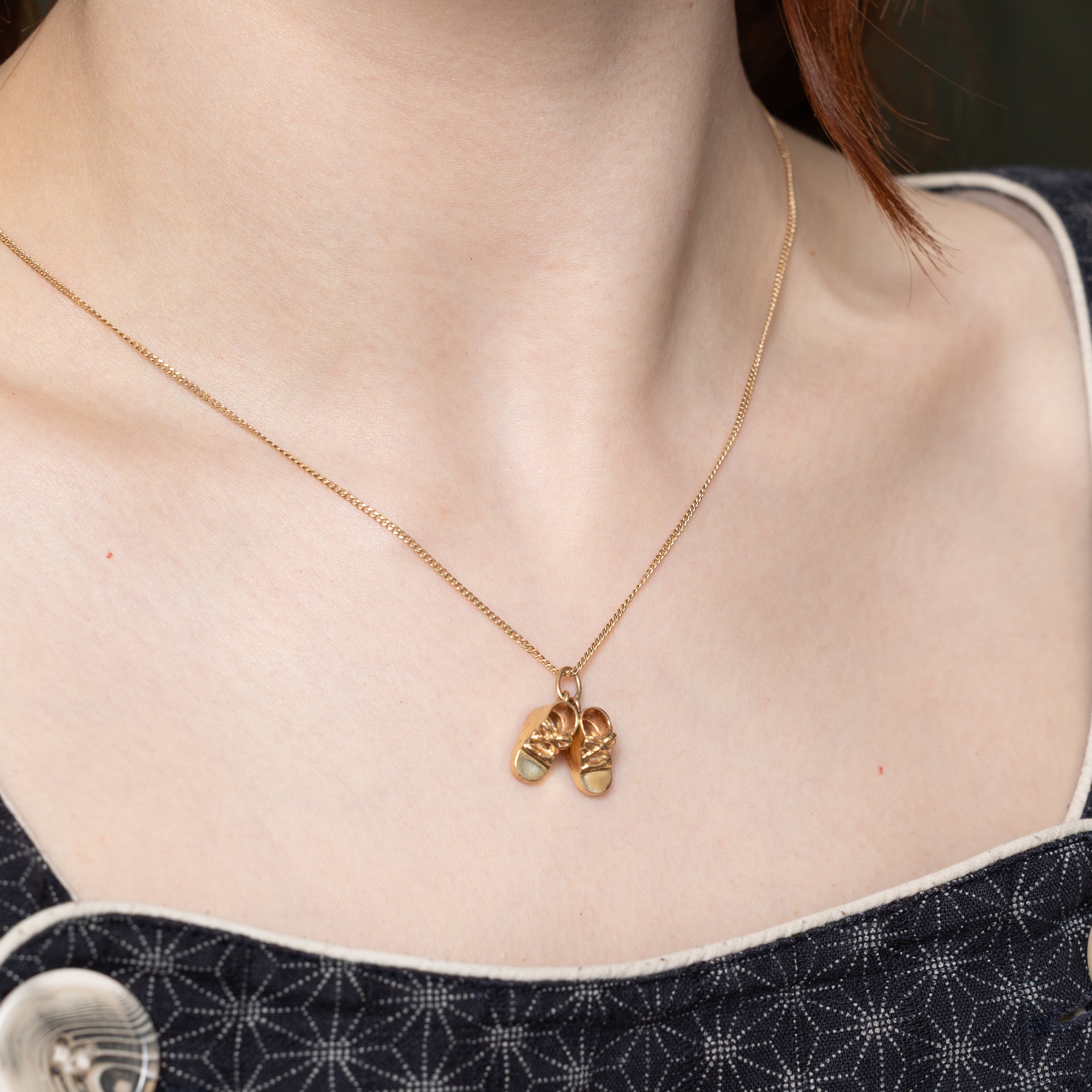 14k Yellow Gold Baby Shoes Charm