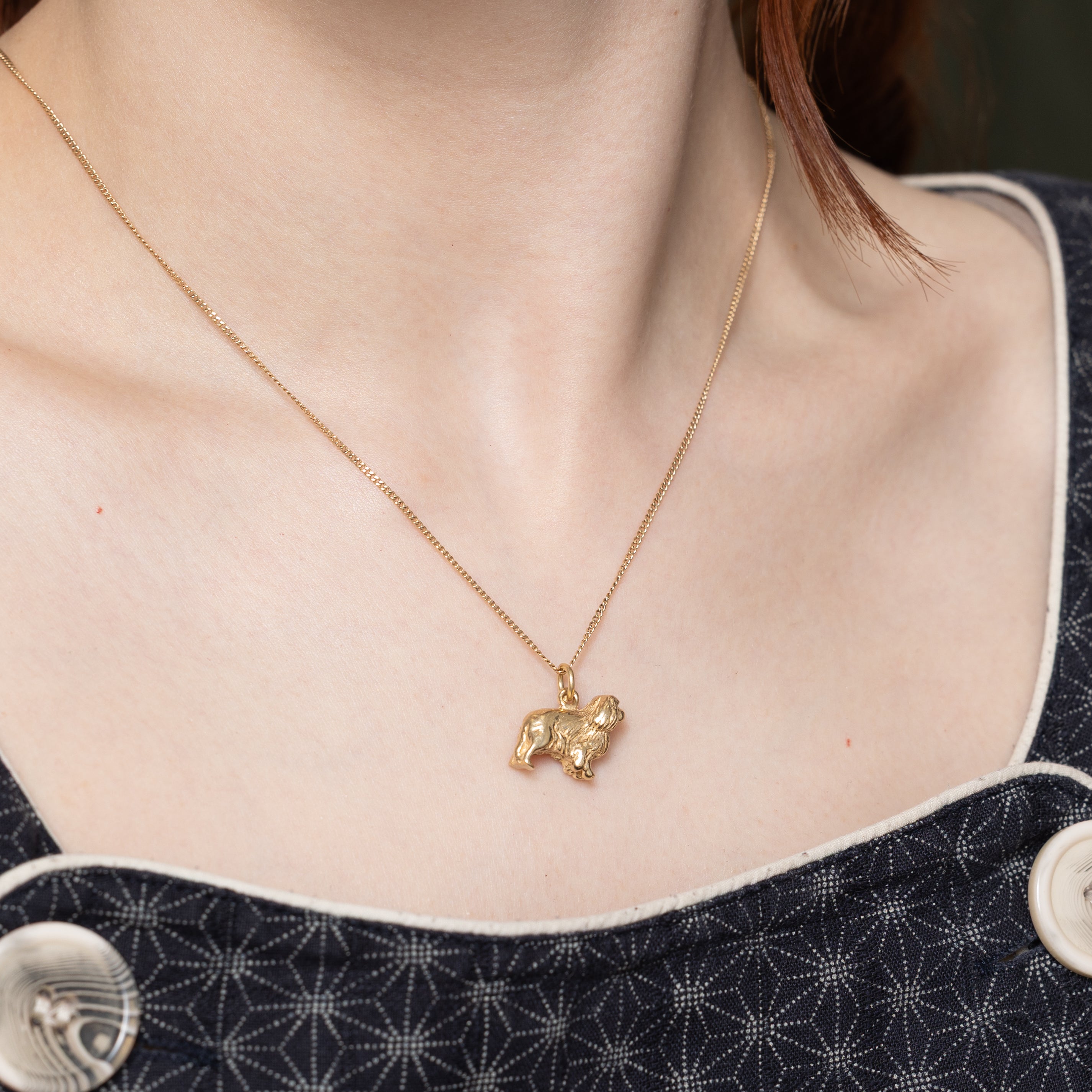 14k Yellow Gold Spaniel Dog Charm