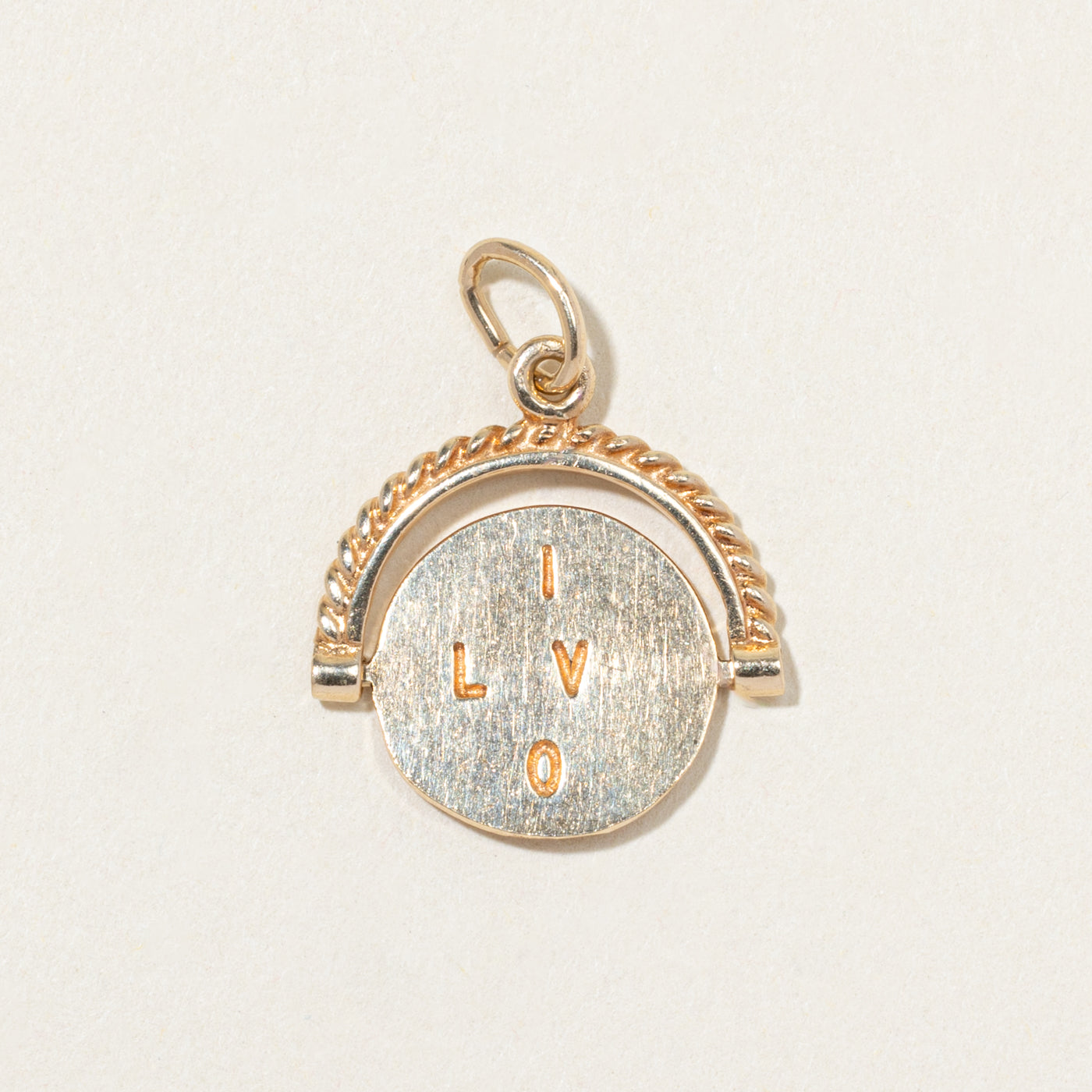 9k Yellow Gold "I Love You" Spinner Charm