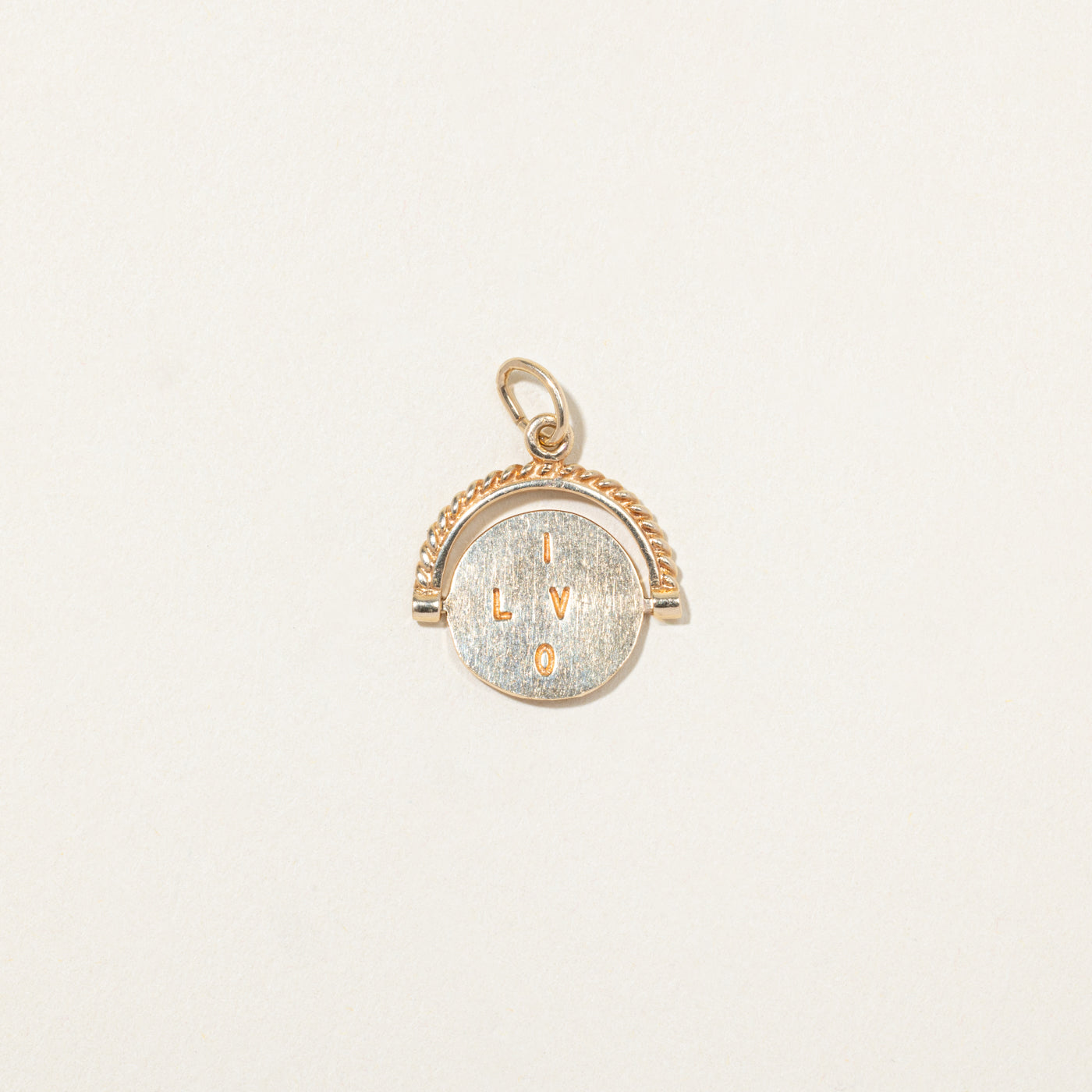 9k Yellow Gold "I Love You" Spinner Charm