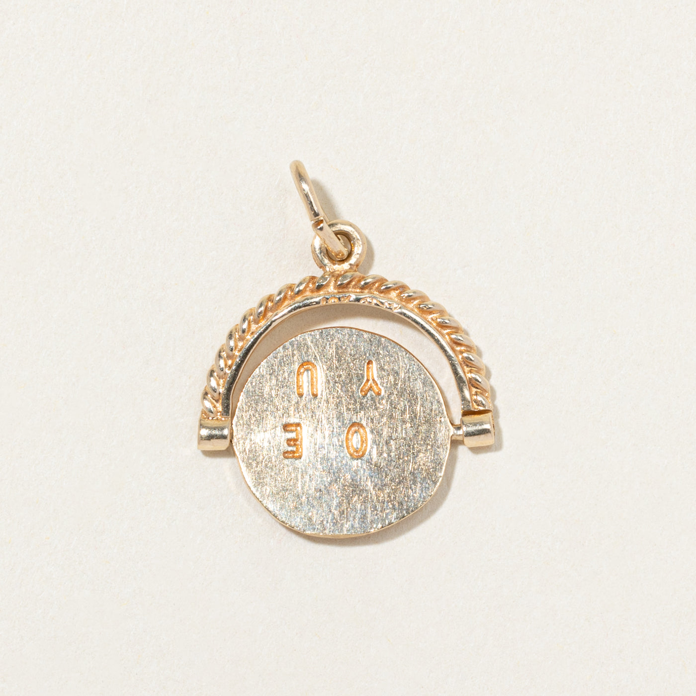 9k Yellow Gold "I Love You" Spinner Charm