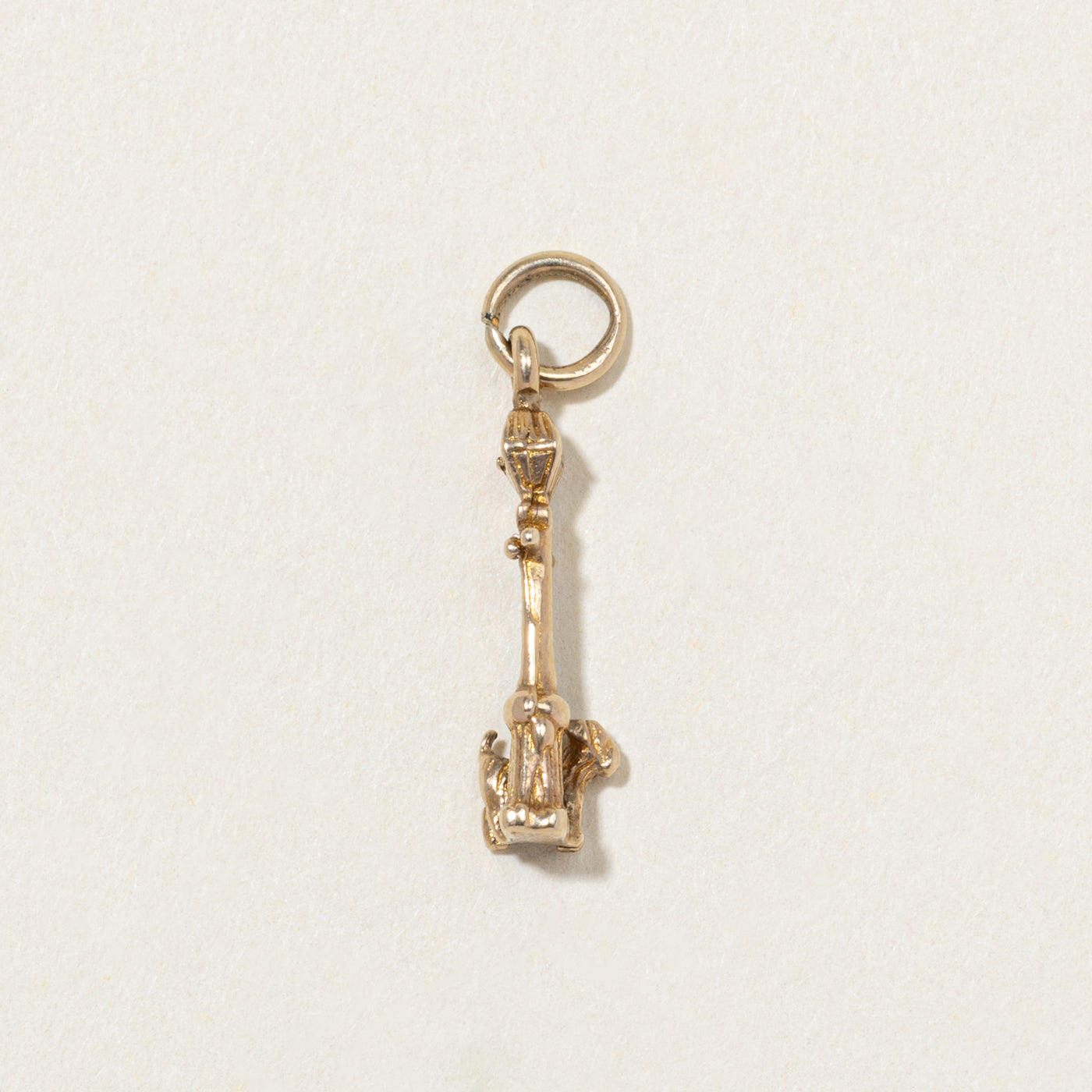 1952 Birmingham 9k Yellow Gold Lamp Post with Dog Charm