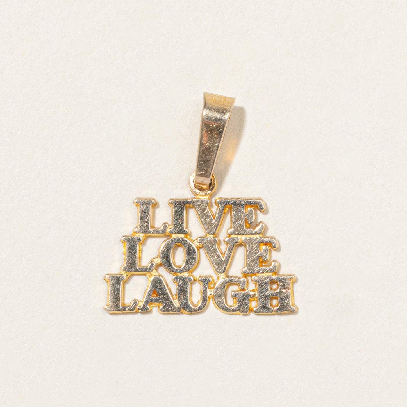 10k Yellow Gold "Live Love Laugh" Pendant