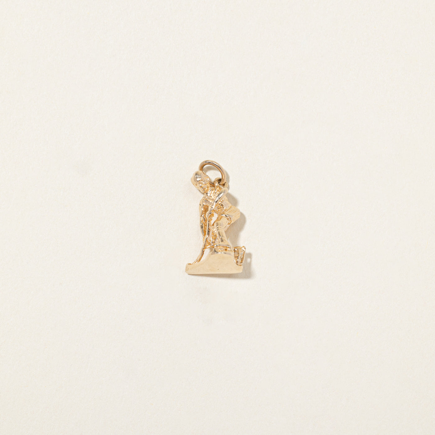 10k Yellow Gold Hockey Player Charm