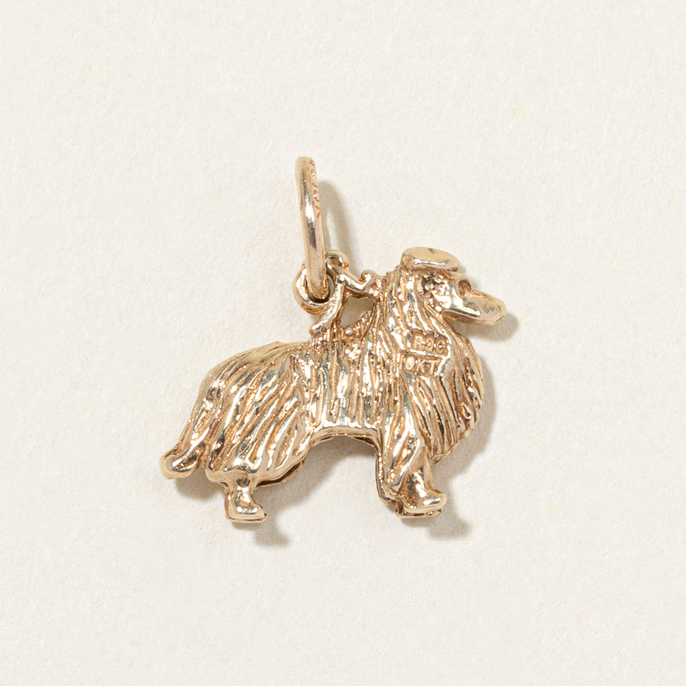 10k Yellow Gold Collie Dog Charm