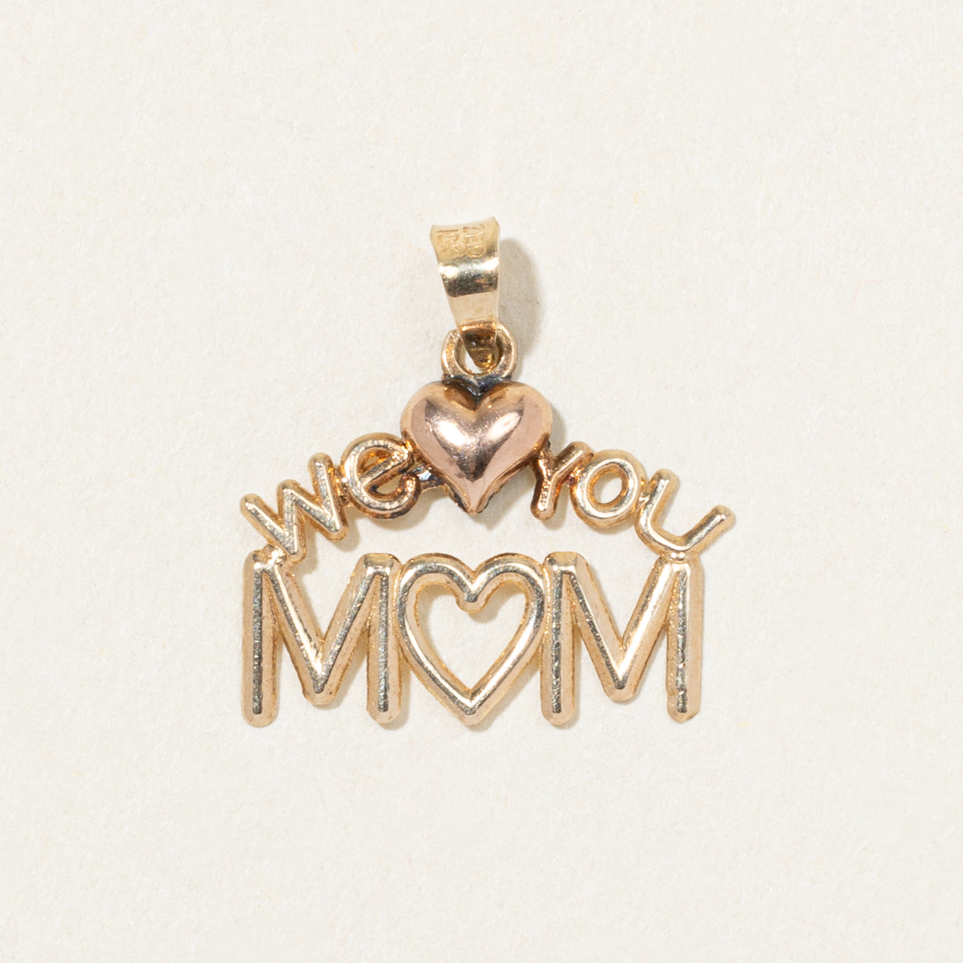 10k Yellow Gold "We Love You Mom" Charm