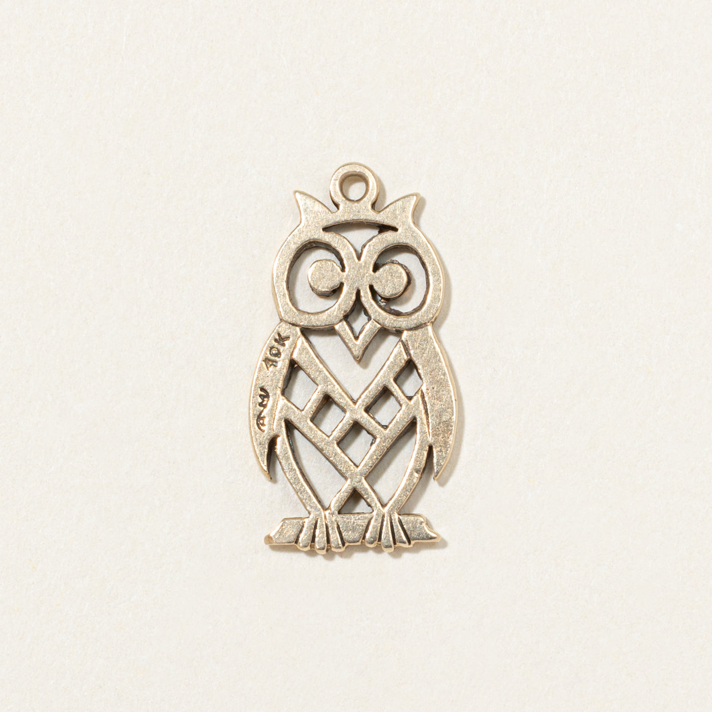 10k Yellow Gold Owl Charm