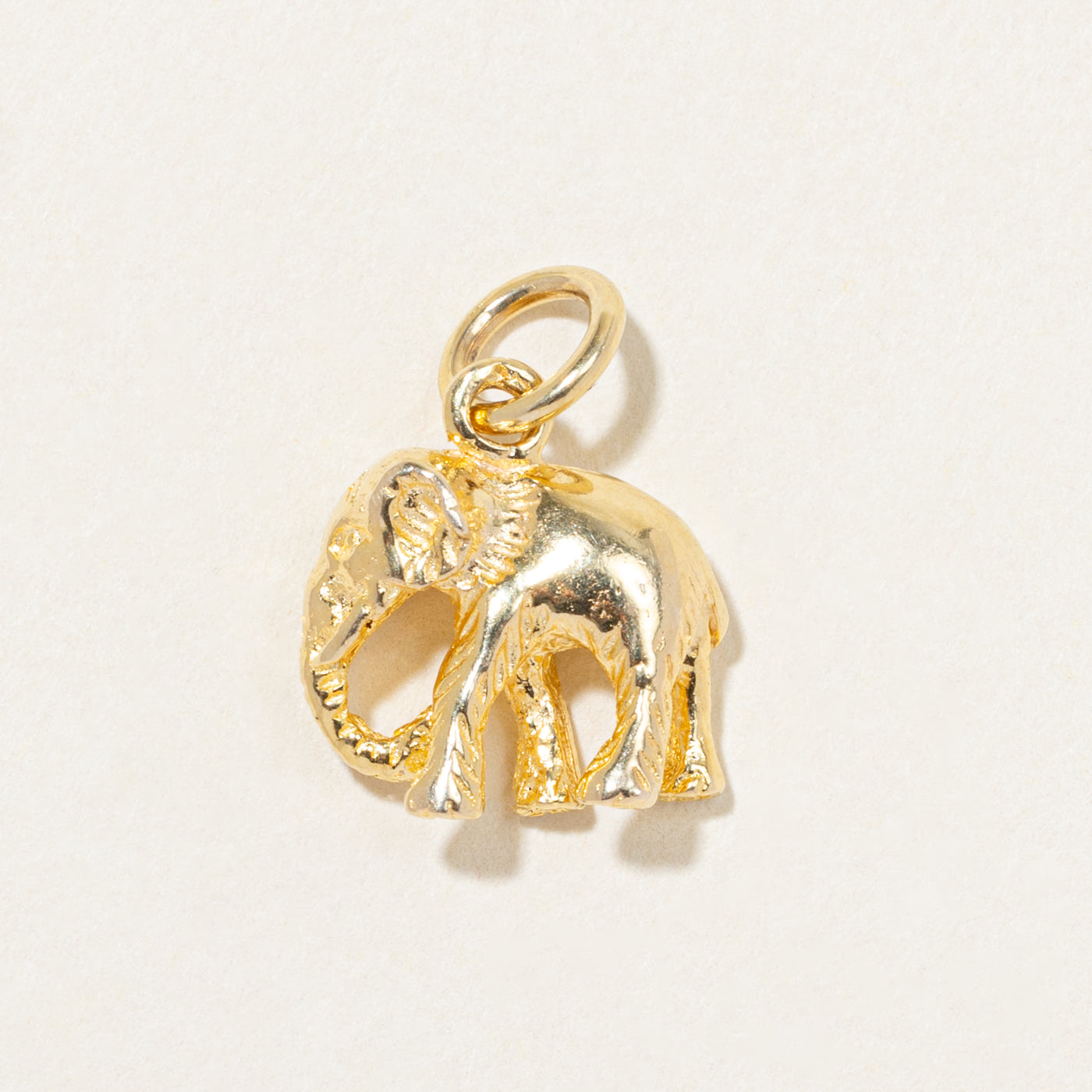 14k Yellow Gold Elephant Charm