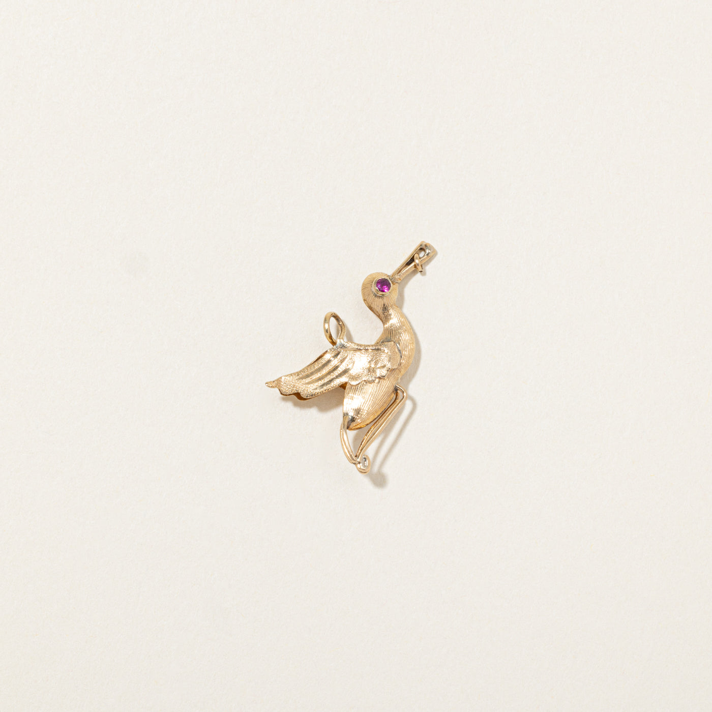17k Yellow Gold Stork Charm
