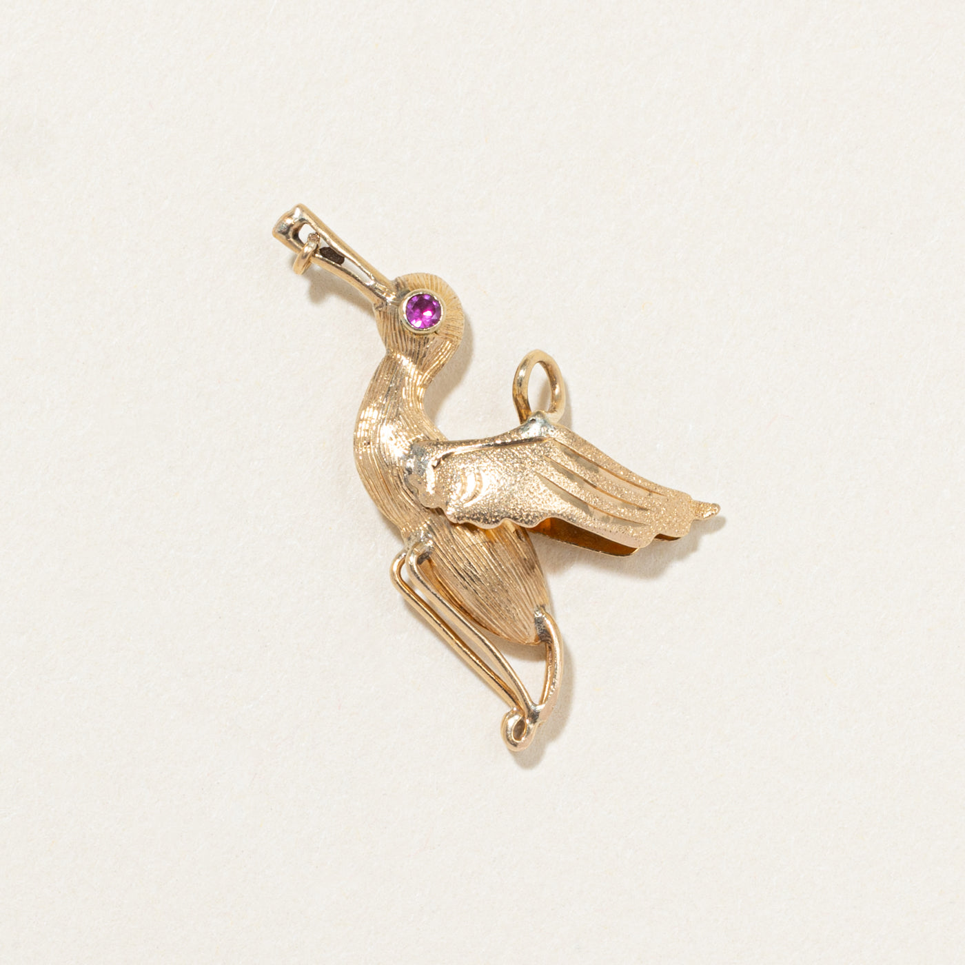 17k Yellow Gold Stork Charm