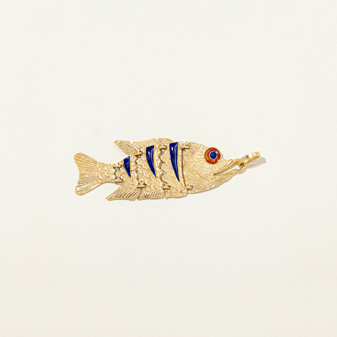 Italian 18k Yellow Gold Fish Pendant