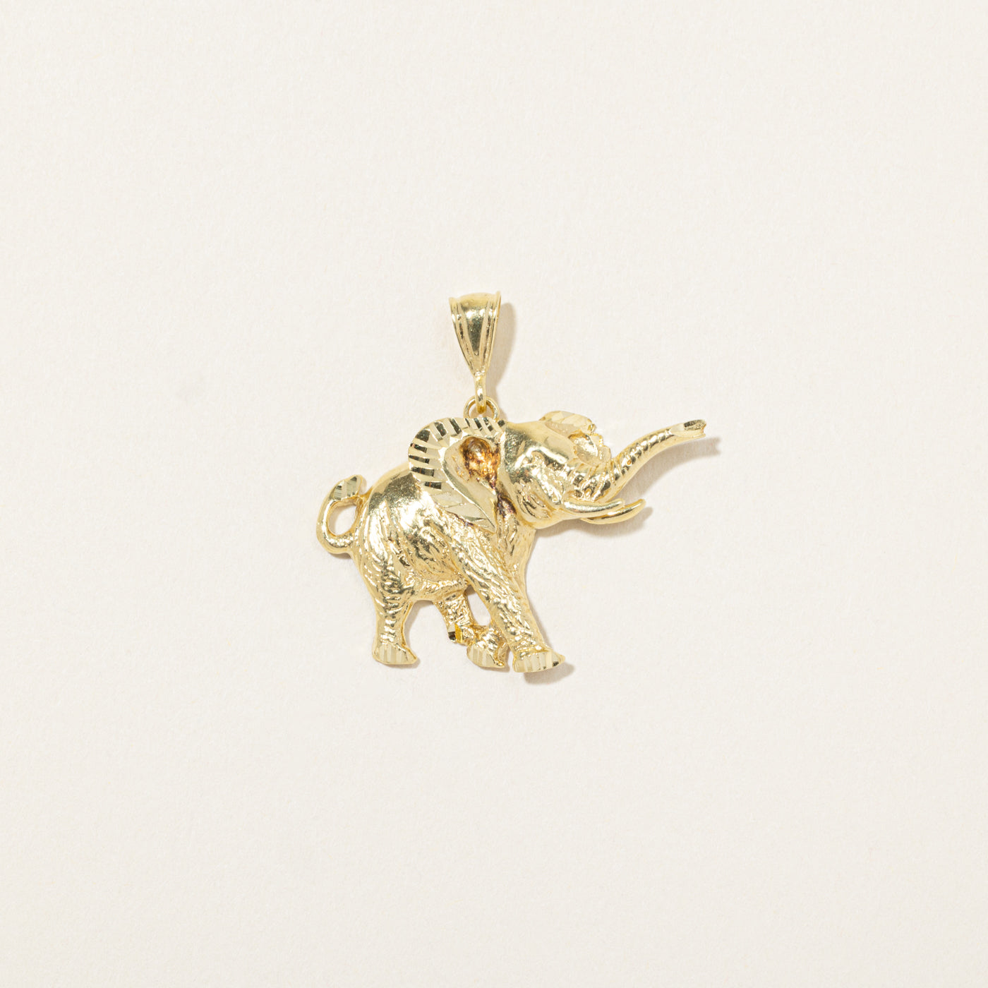 18k Yellow Gold Elephant Pendant