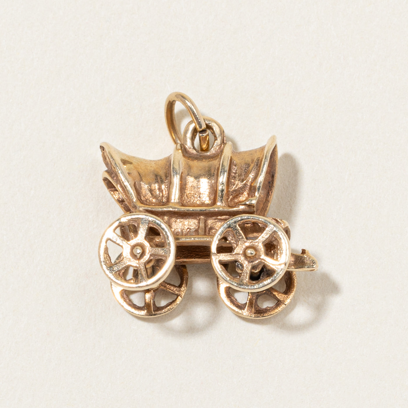 10k Yellow Gold Covered Wagon Charm