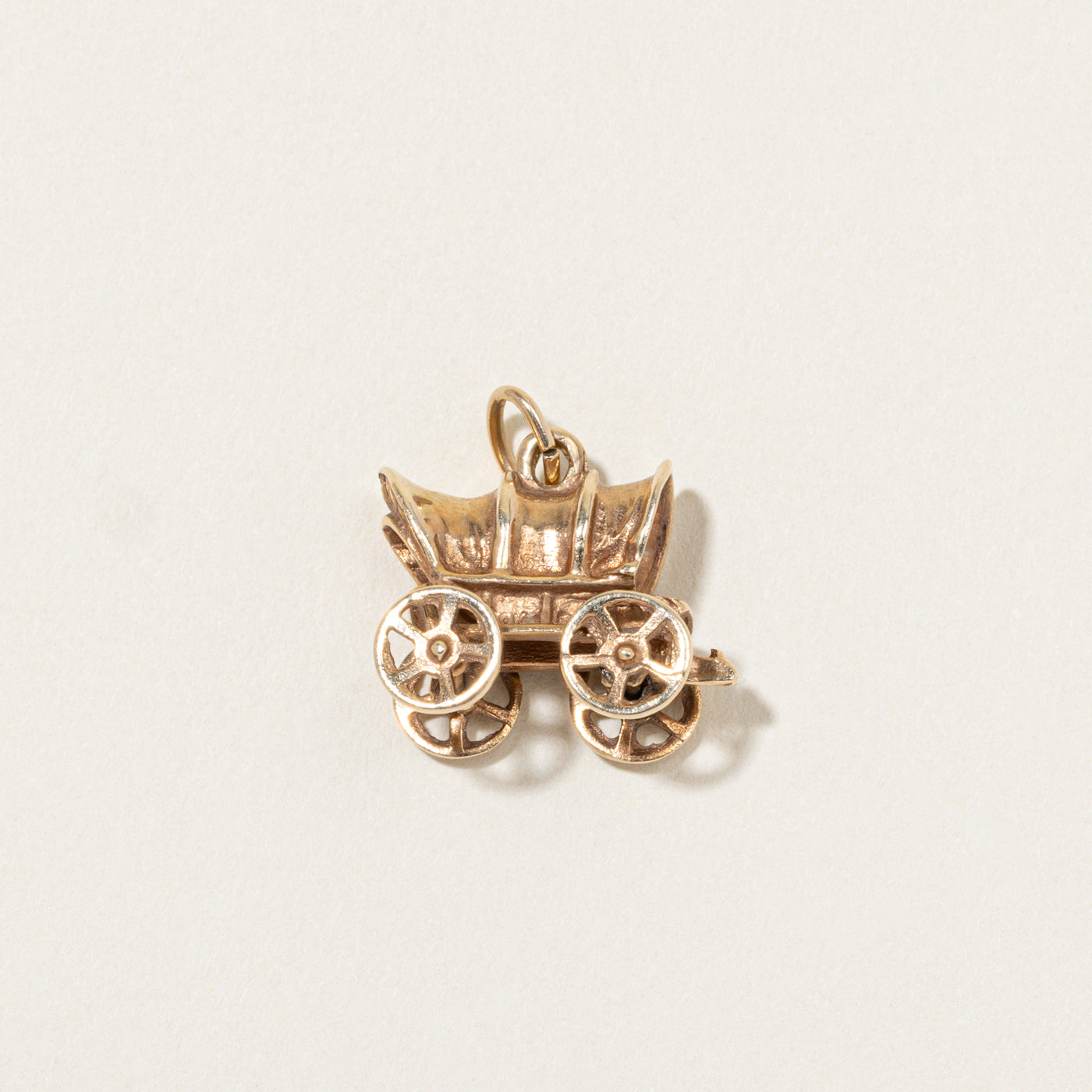 10k Yellow Gold Covered Wagon Charm