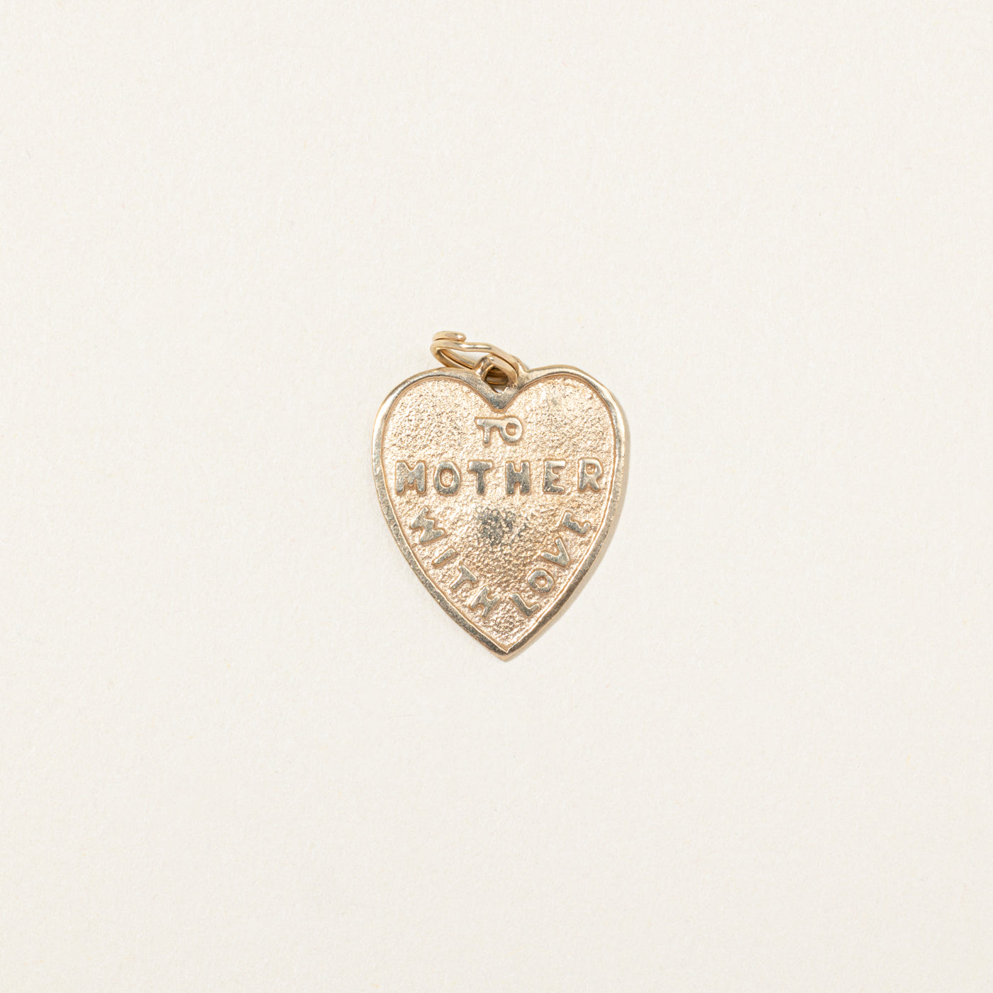 Breloque cœur en or jaune 10 carats « À maman avec amour »