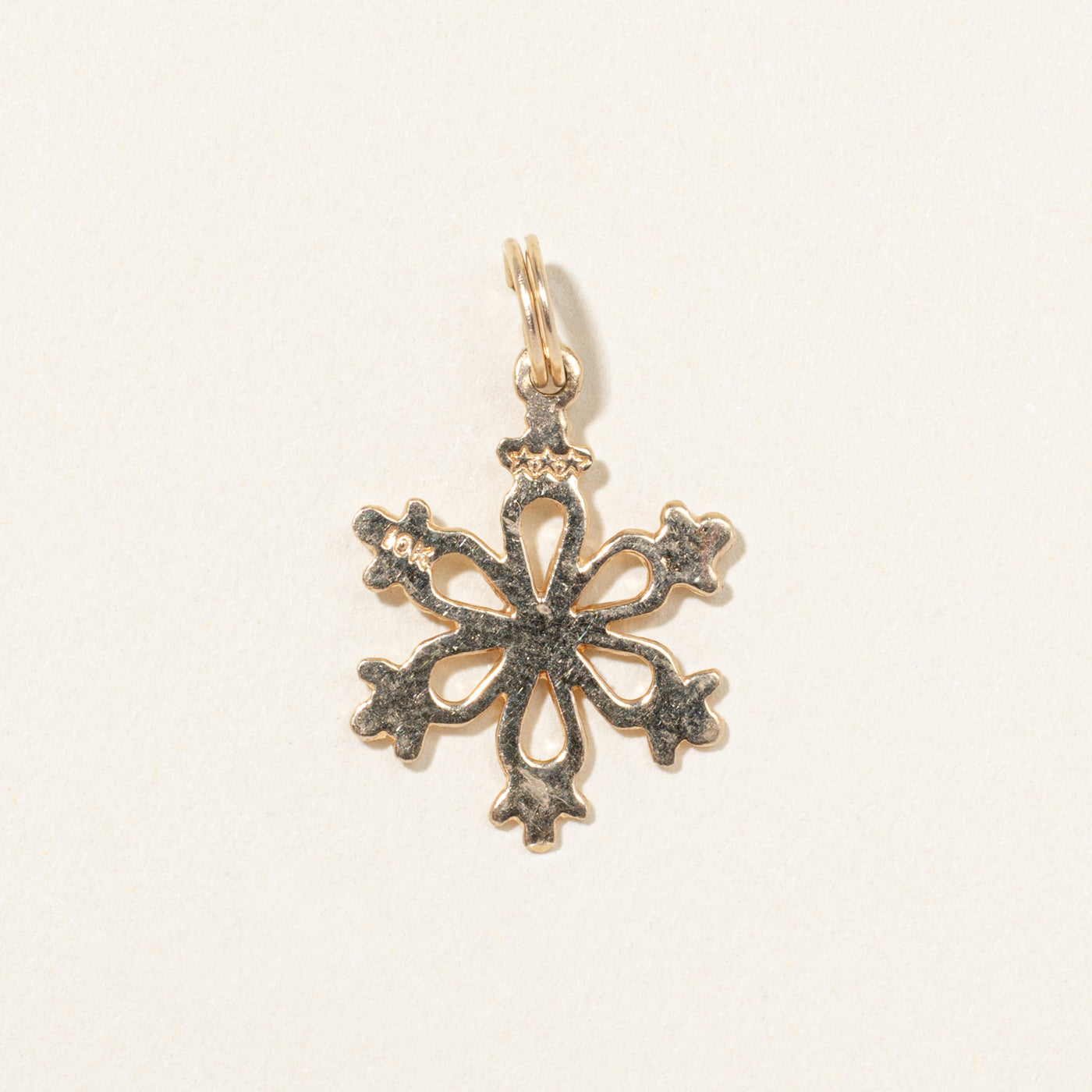 Breloque flocon de neige en or jaune 10 carats