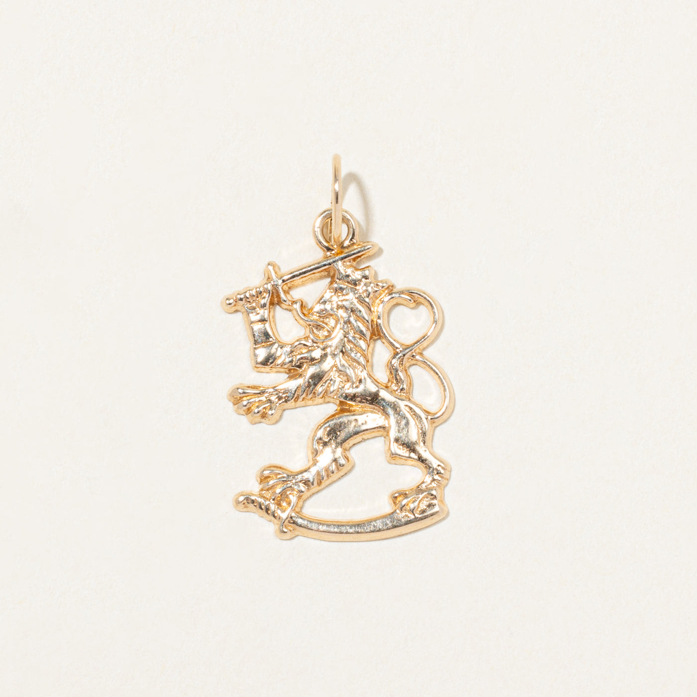14k Yellow Gold Finnish Lion Charm
