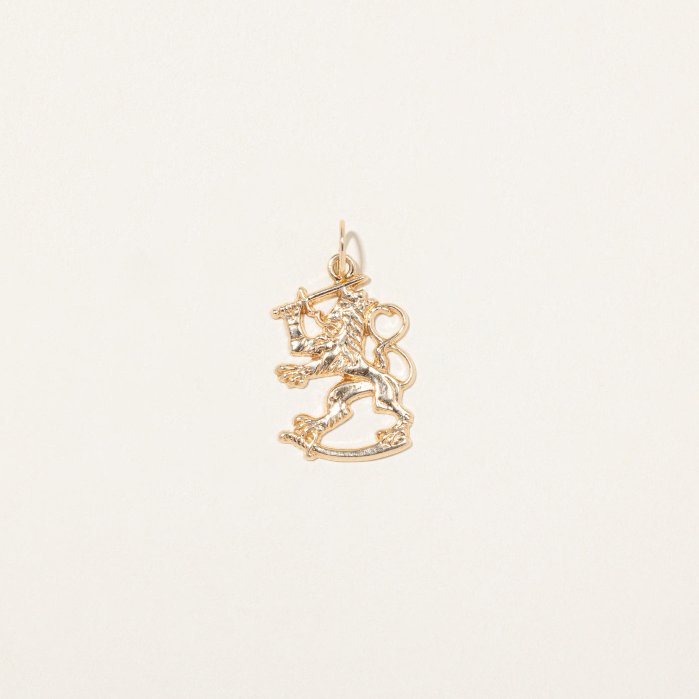 14k Yellow Gold Finnish Lion Charm