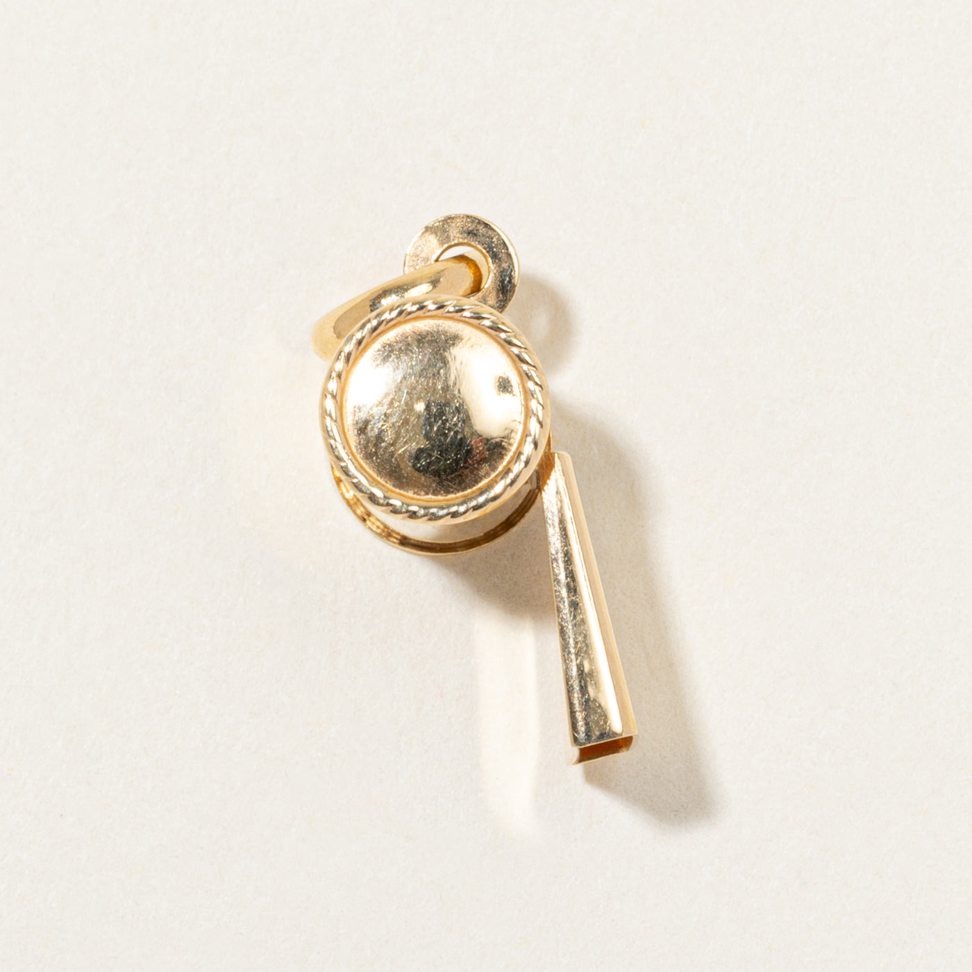 14k Yellow Gold Whistle Charm