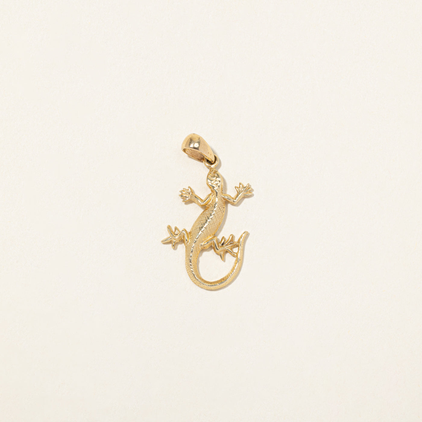 14k Yellow Gold Lizard Pendant