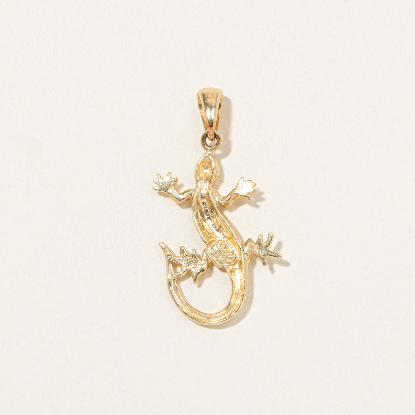 14k Yellow Gold Lizard Pendant