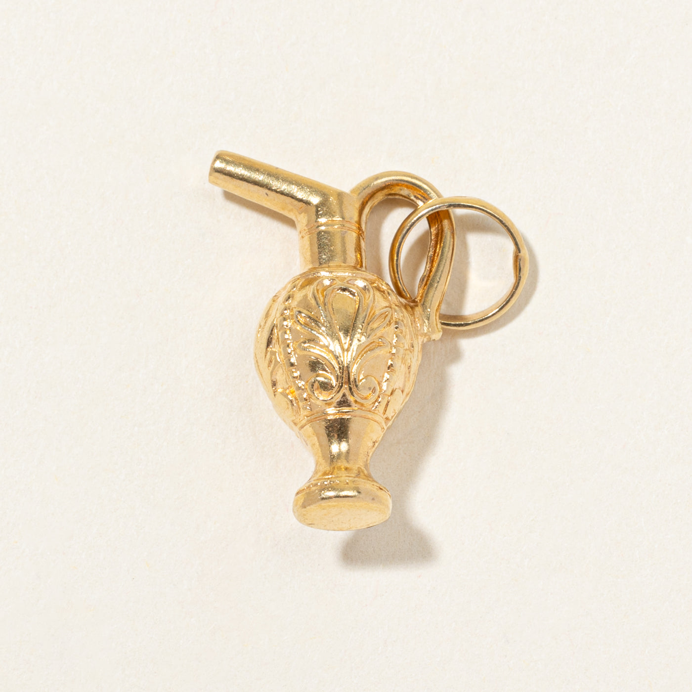 Vintage Italian 18k Floral Pitcher Charm
